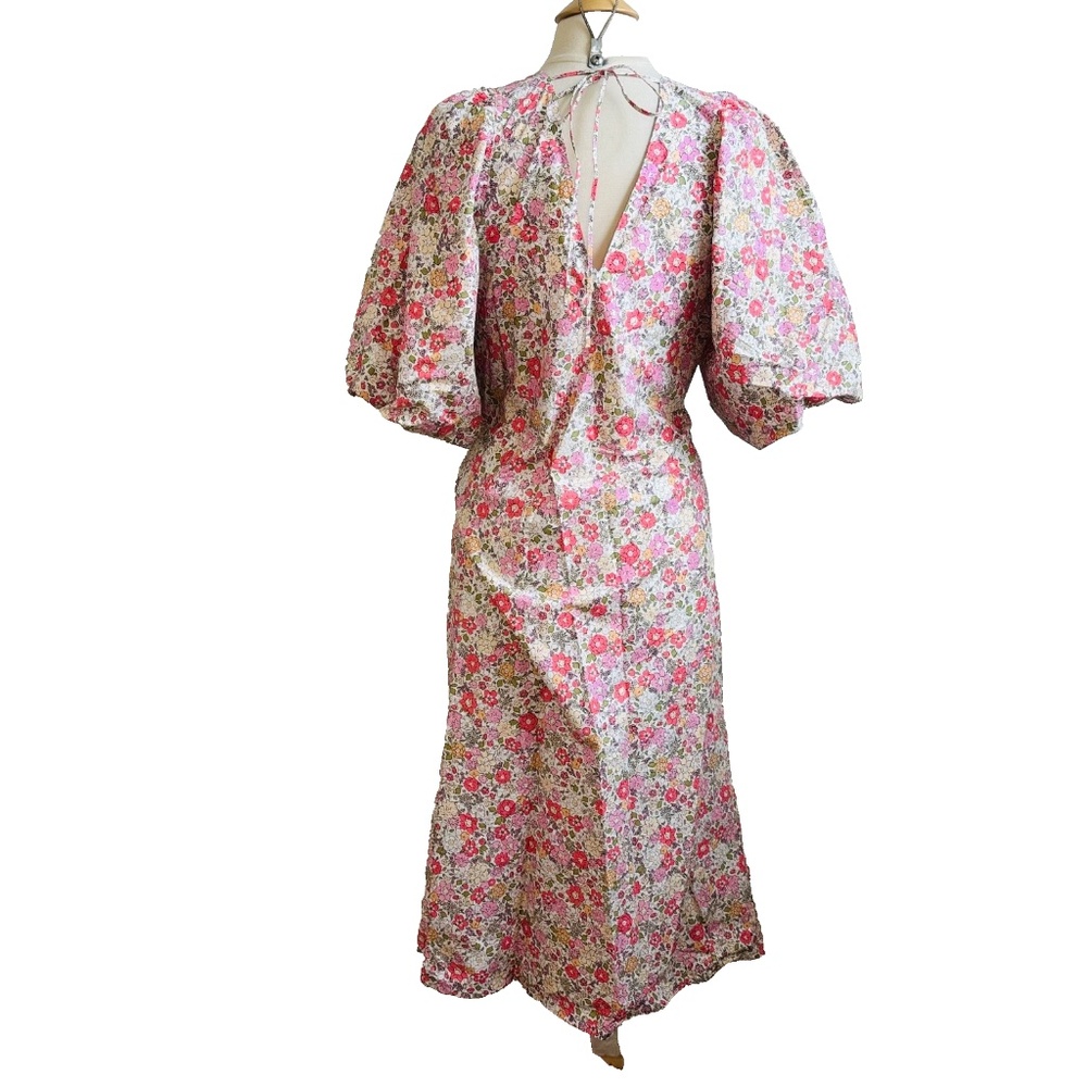 H&M Midi Floral Short Sleeve Dress S Small Office/Career/Work/Party/Casual EUC - Picture 2 of 7